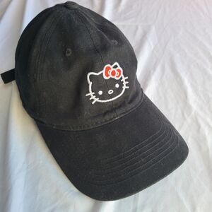 Black Hello Kitty Cap Hat Kawaii Embroidered